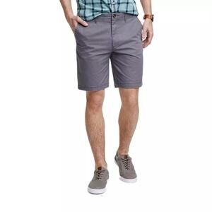 Goodfellow & Co Every Wear Flat Front Chino Shorts 9" Inseam Men‎ 42 Gray Twill